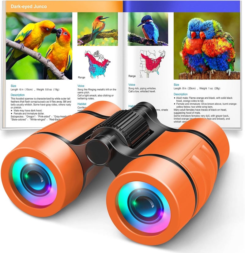 LET'SGO 3-8 Year Old Boy Girl Toys: LET'S GO! Shockproof Binoculars for Kids Bird Watching 3 4 5 6 7 Year Old Boys Girls Outdoor Travel Toy for Kid Ages 4-7 Toddler Toy Binoculars Christmas Stocking Stuffers - Image 1